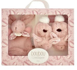 Geschenkset „Hase rosa“ | Geburt Geschenk | Kuscheltier Baby | Baby Schühchen Set | Babyspielzeug 0–6 Monate