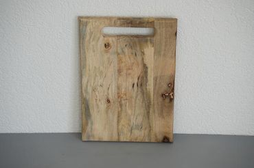 Holzbrett | eckig | natur | mit Halterung | Tablett | 35cm