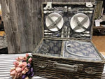 Picknick Korb grau für 4 Personen inkl. Kühlbox