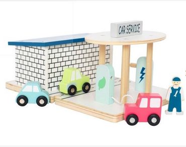 Autowerkstatt | Holzspielzeug | inkl. Autos und Mechaniker | Geschenkidee | ab 2 Jahren