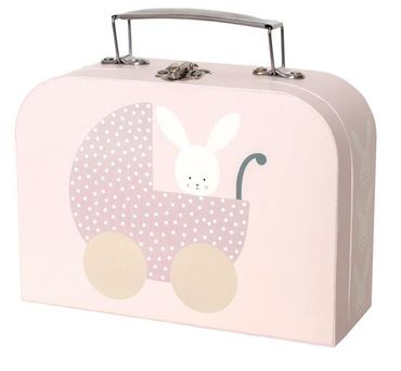 Baby Koffer Hase | Geschenkidee | Kuscheltier Set | rosa | ab 2 Jahren