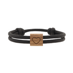 Armband Kona "Herz" | Schwarz | Nuss