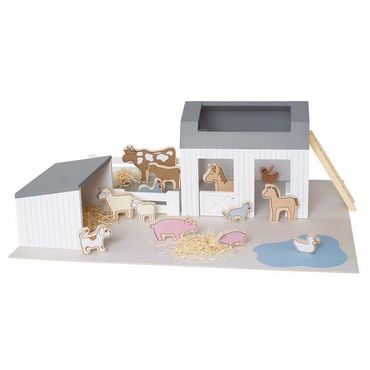 Bauernhof | Holz | ohne Tiere | Spielzeug | Stall für Spieltiere