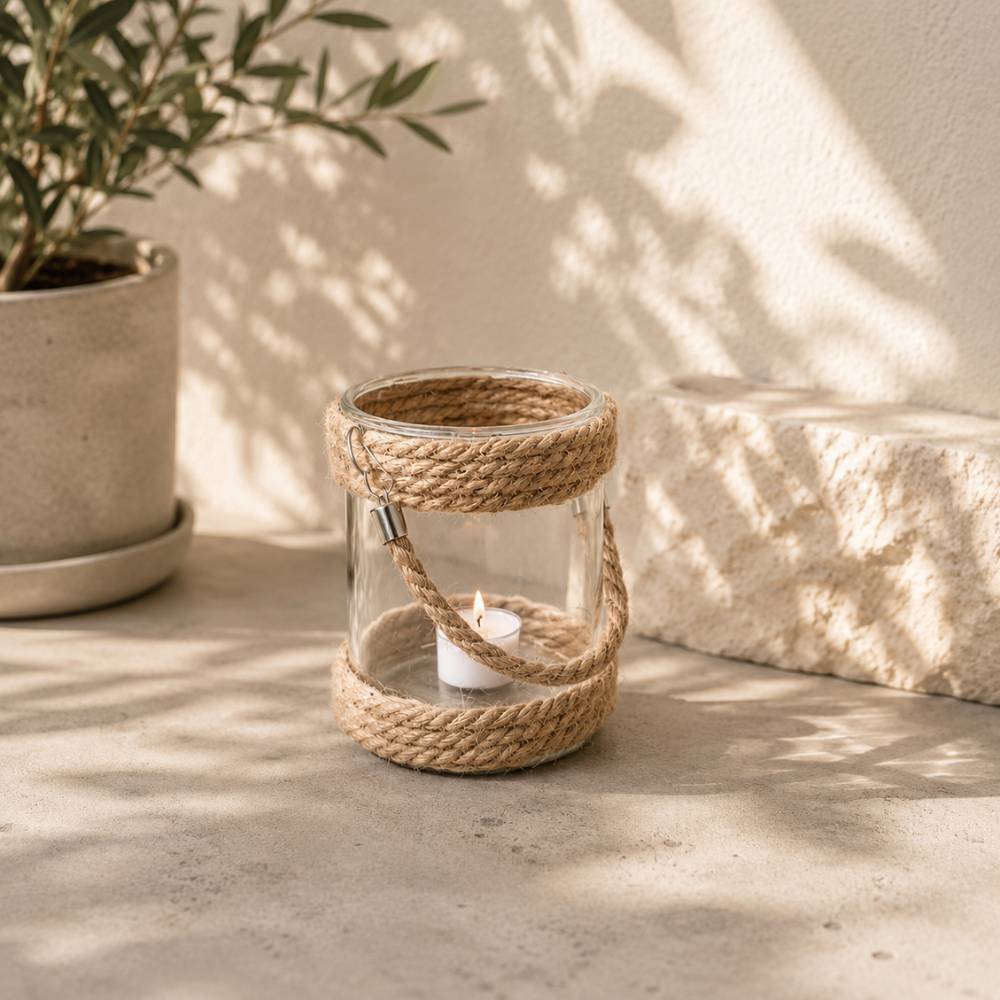 Laterne | Tischdeko | mit Schnur | Wohnaccessoire | 13 cm