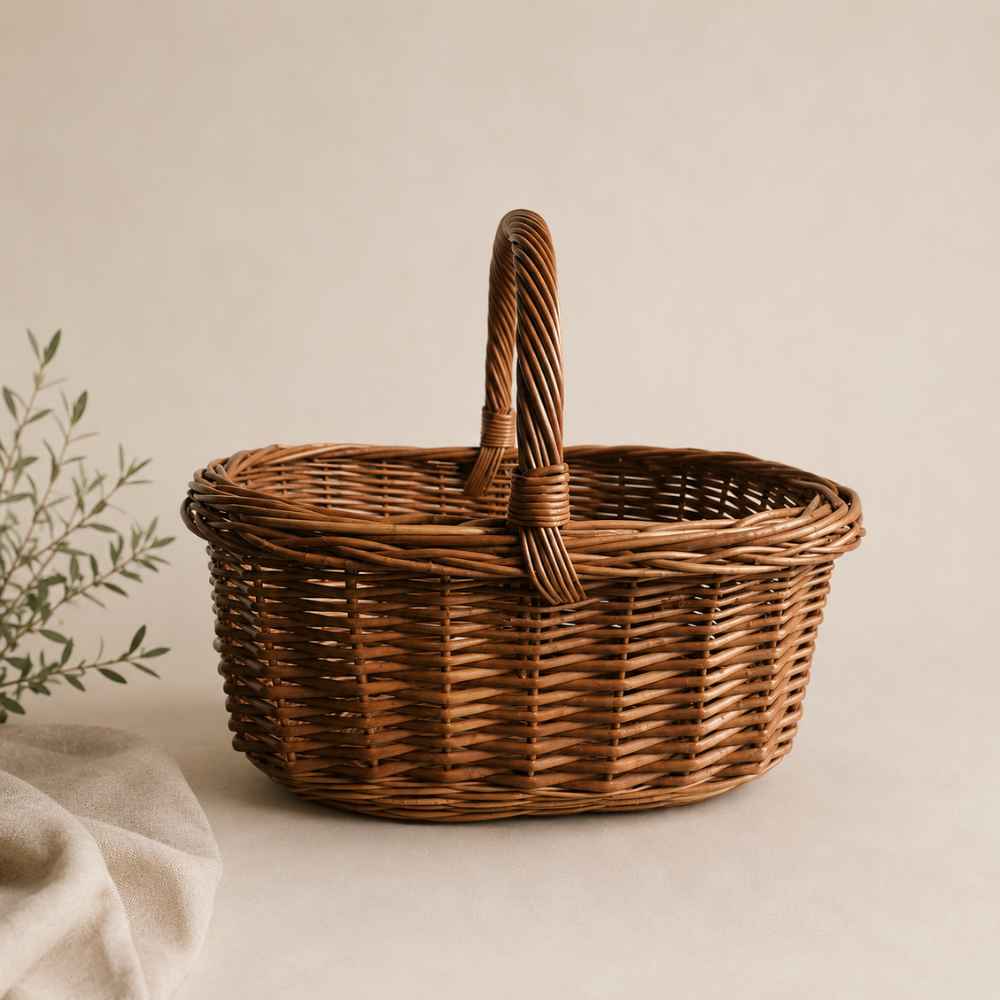 Einkaufskorb | Weide natur braun | oval | 41cm