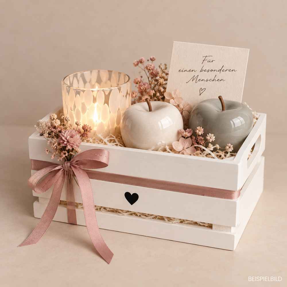 Holzharass | Holzkiste | Weiss | Herz | Geschenkkiste