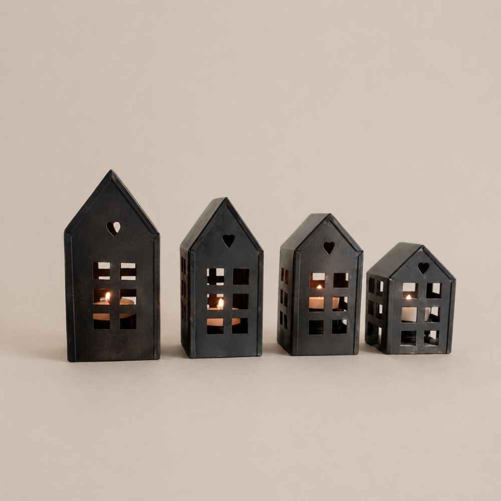 Lichthaus | Deko | schwarz | Metall | 4 Grössen