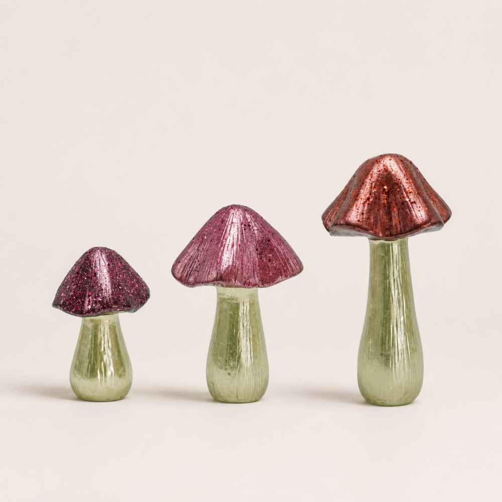 Pilz | gold Rottöne | Porzellan | Deko | 3 Varianten
