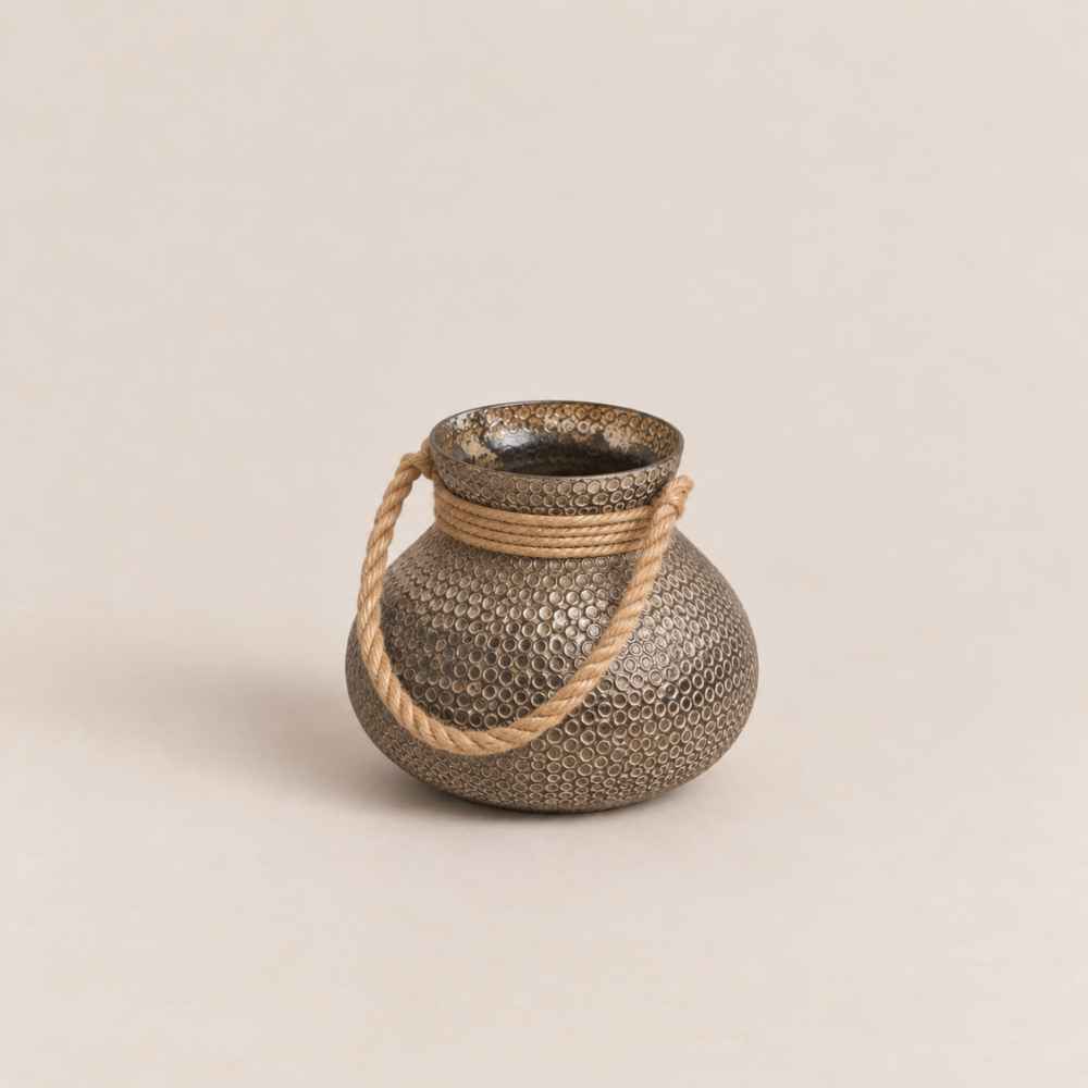 Laterne | Grau/Braun | Ø 18 cm