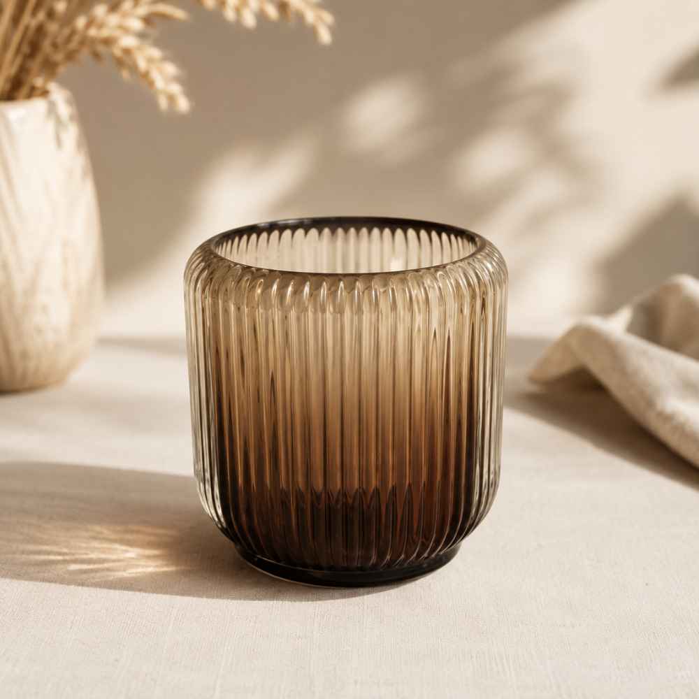Teelichtglas | Brau | Herbstdeko | Kerzenschein | Kerzenglas | Gemütliches Licht