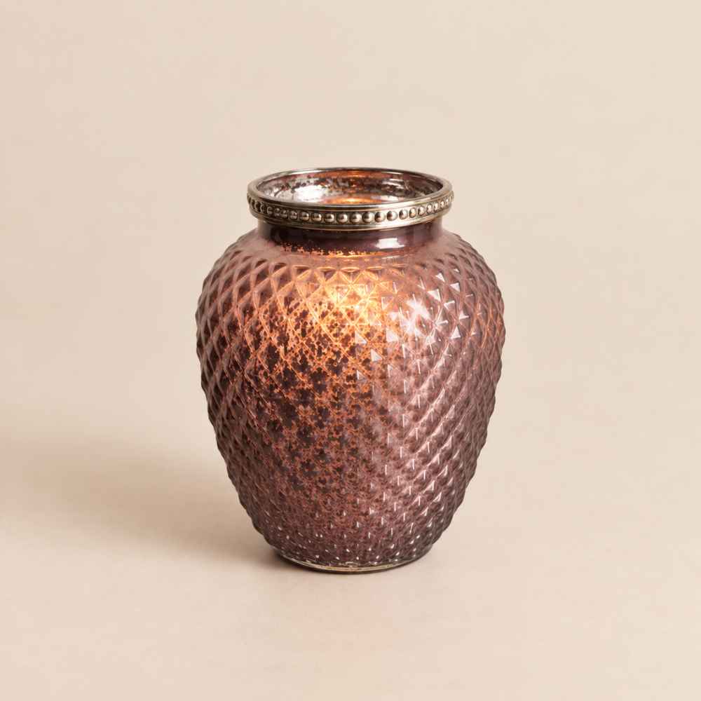 Vase oder Teelicht | Glas | Lila | Ø 10.5 cm