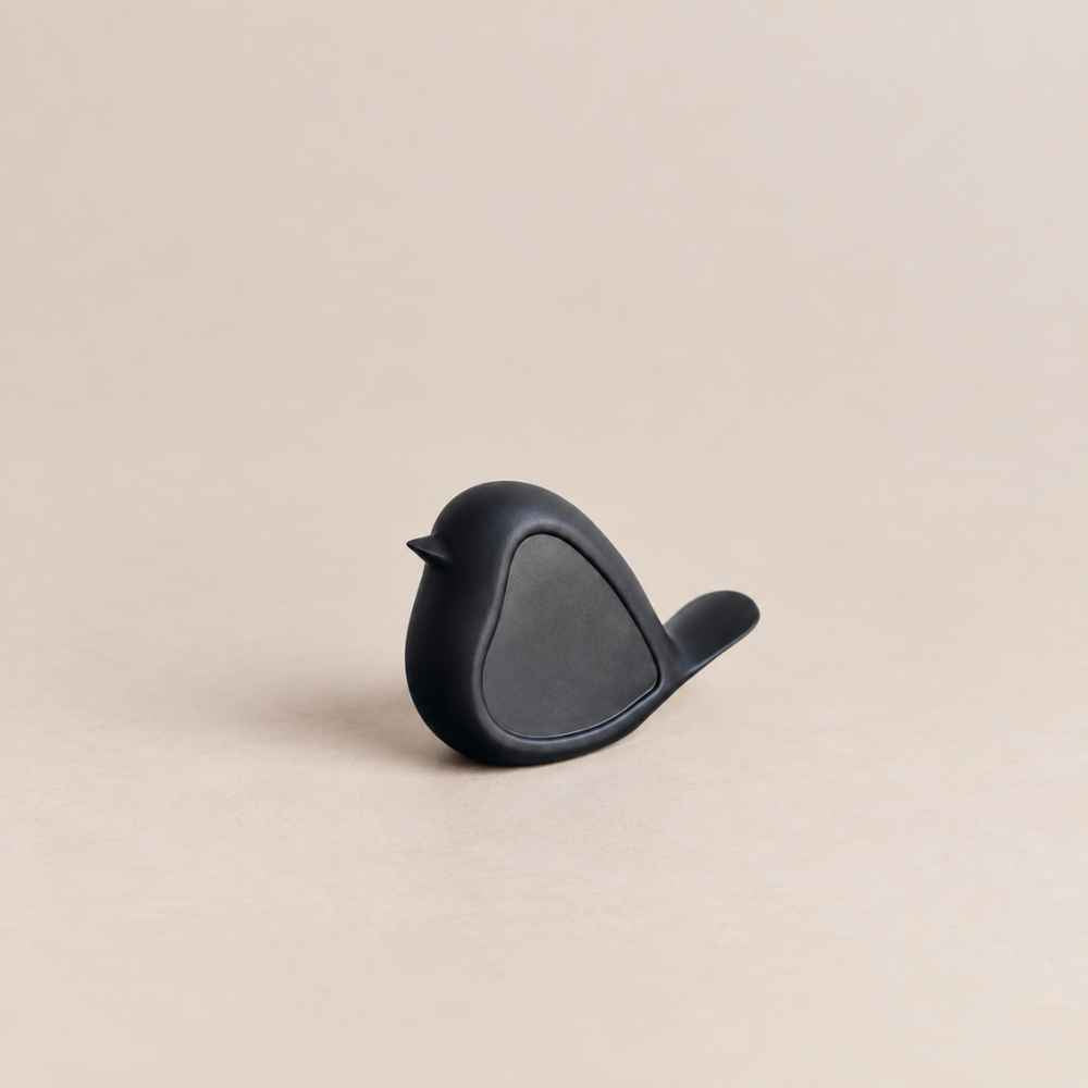 Vogel | schwarz | Porzellan | 10cm | Deko