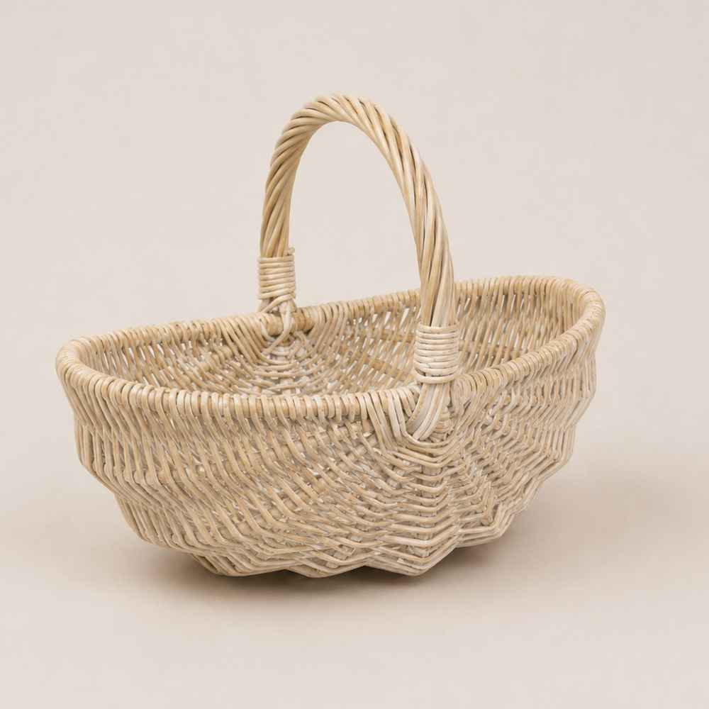 Weiden Korb | hell | mit Henkel | 47cm