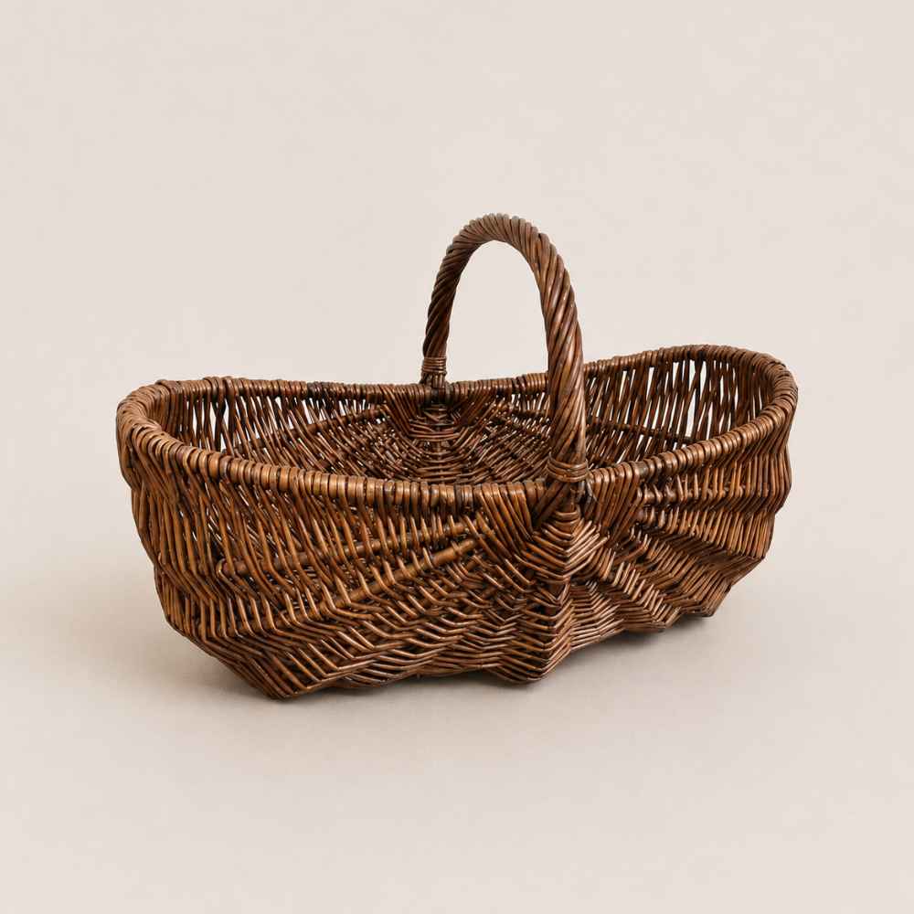 Weiden Korb | dunkel | mit Henkel | 37cm