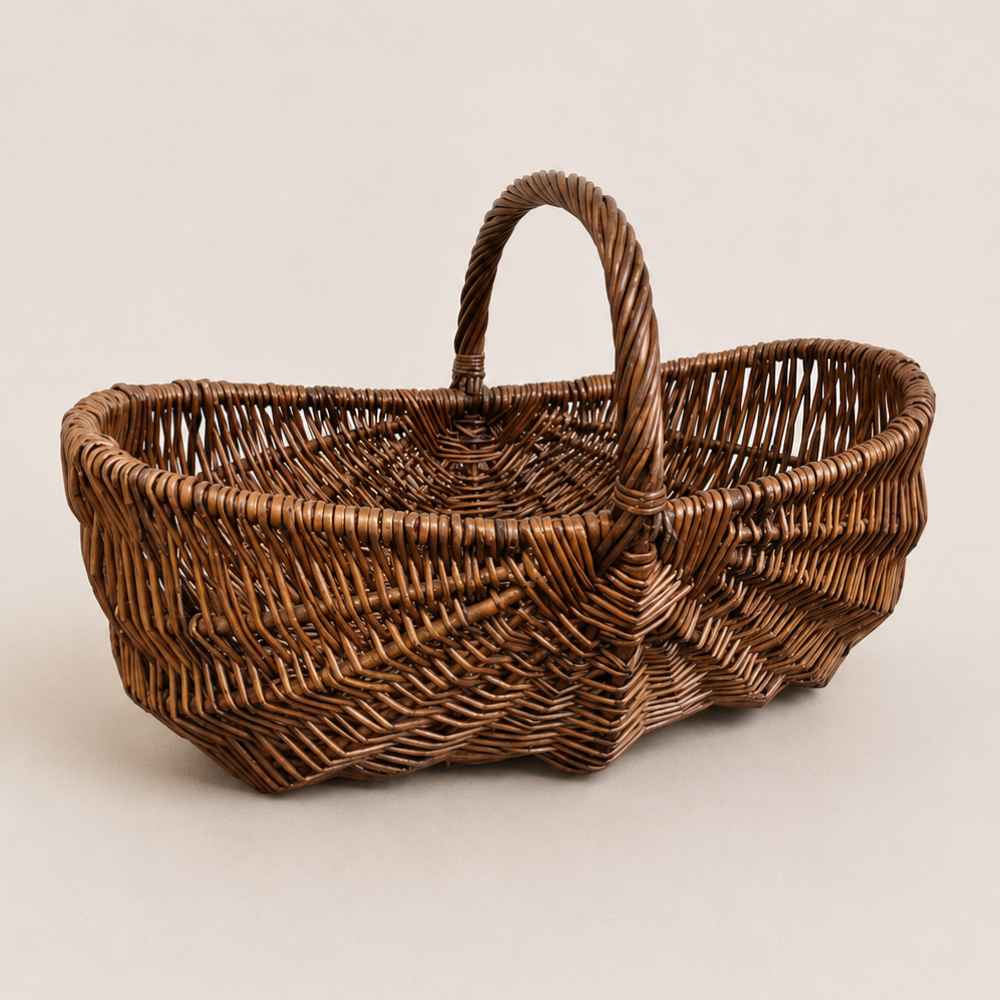 Weiden Korb | dunkel | mit Henkel | 47cm
